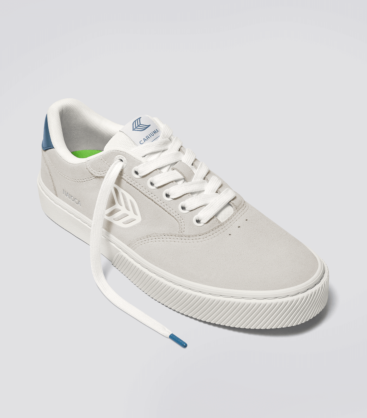 NAIOCA Smoke White Suede Off-White Logo Washed Blue Sneaker