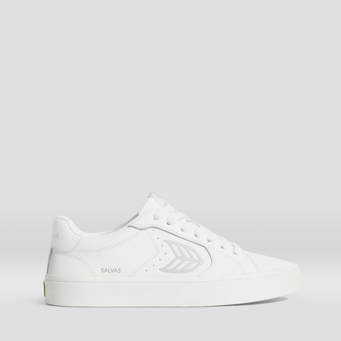 SALVAS White Premium Leather Ice Logo Sneaker
