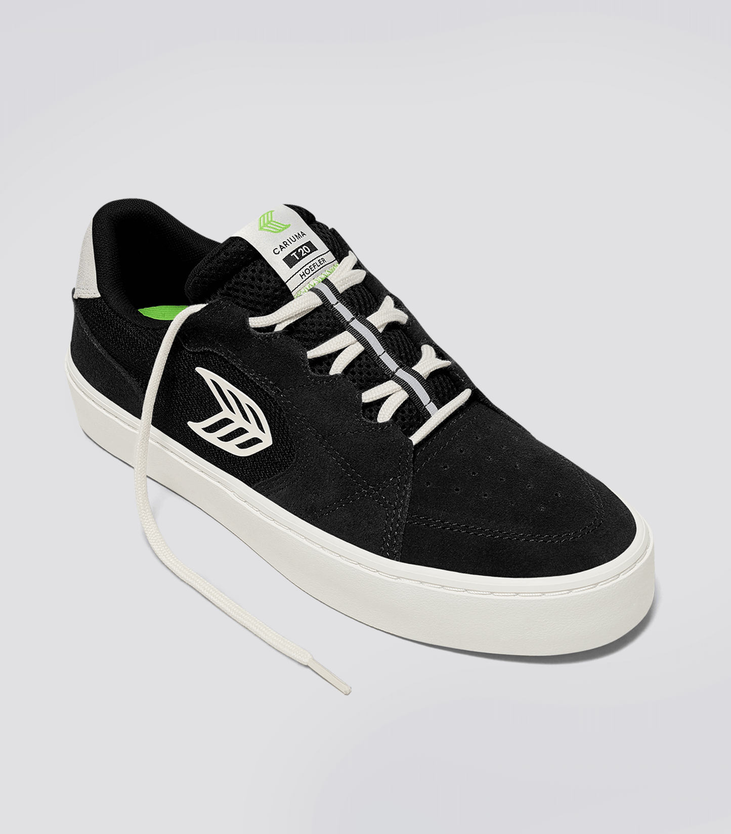 T20 PRO Black Suede and Mesh Ivory Logo Sneaker