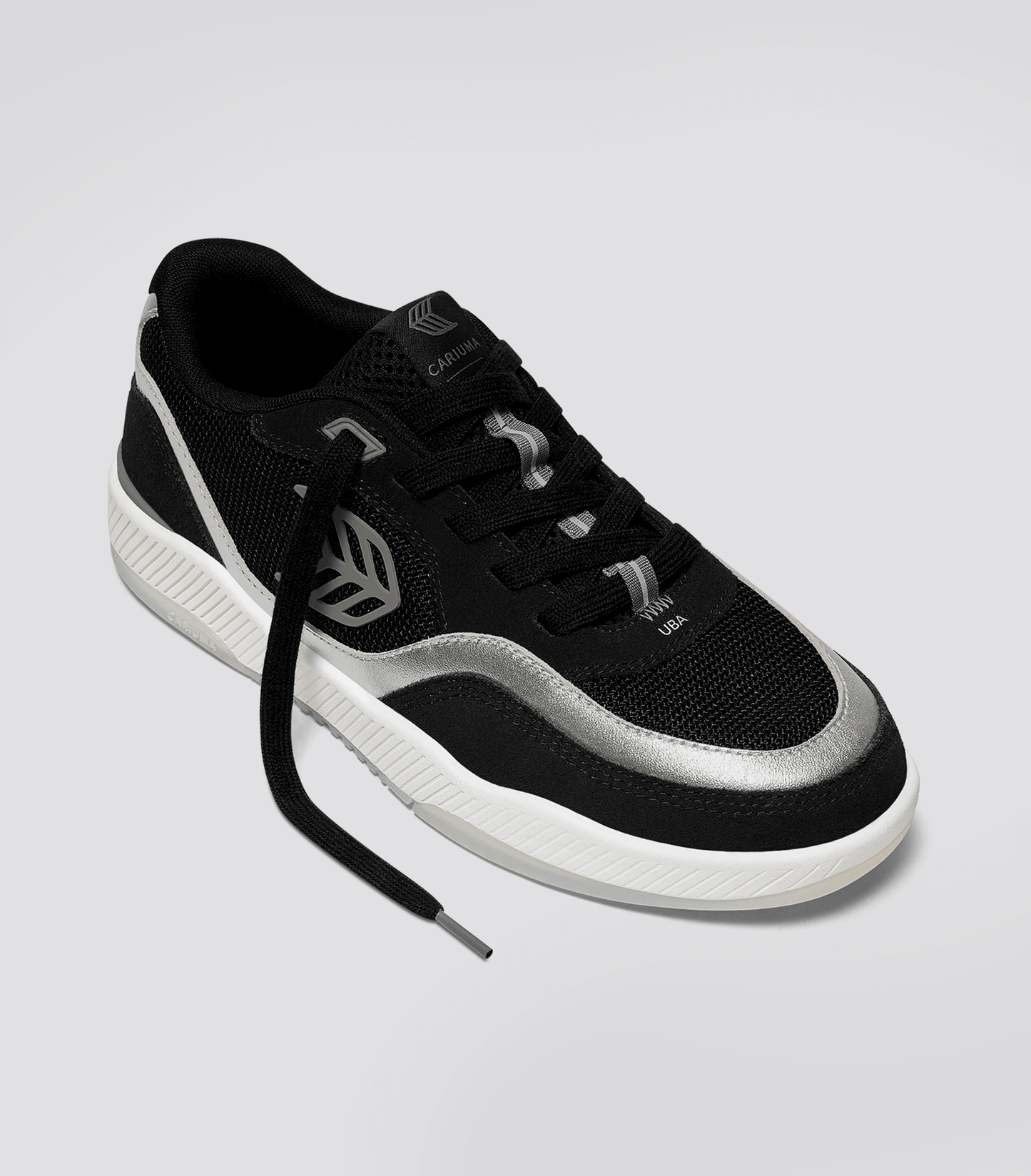 UBA PRO Black Suede and Mesh Silver Accents Sneaker