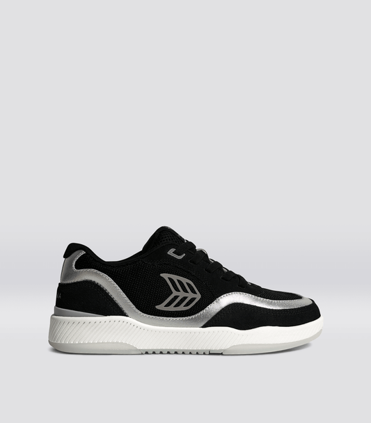 UBA PRO Black Suede and Mesh Silver Accents Sneaker