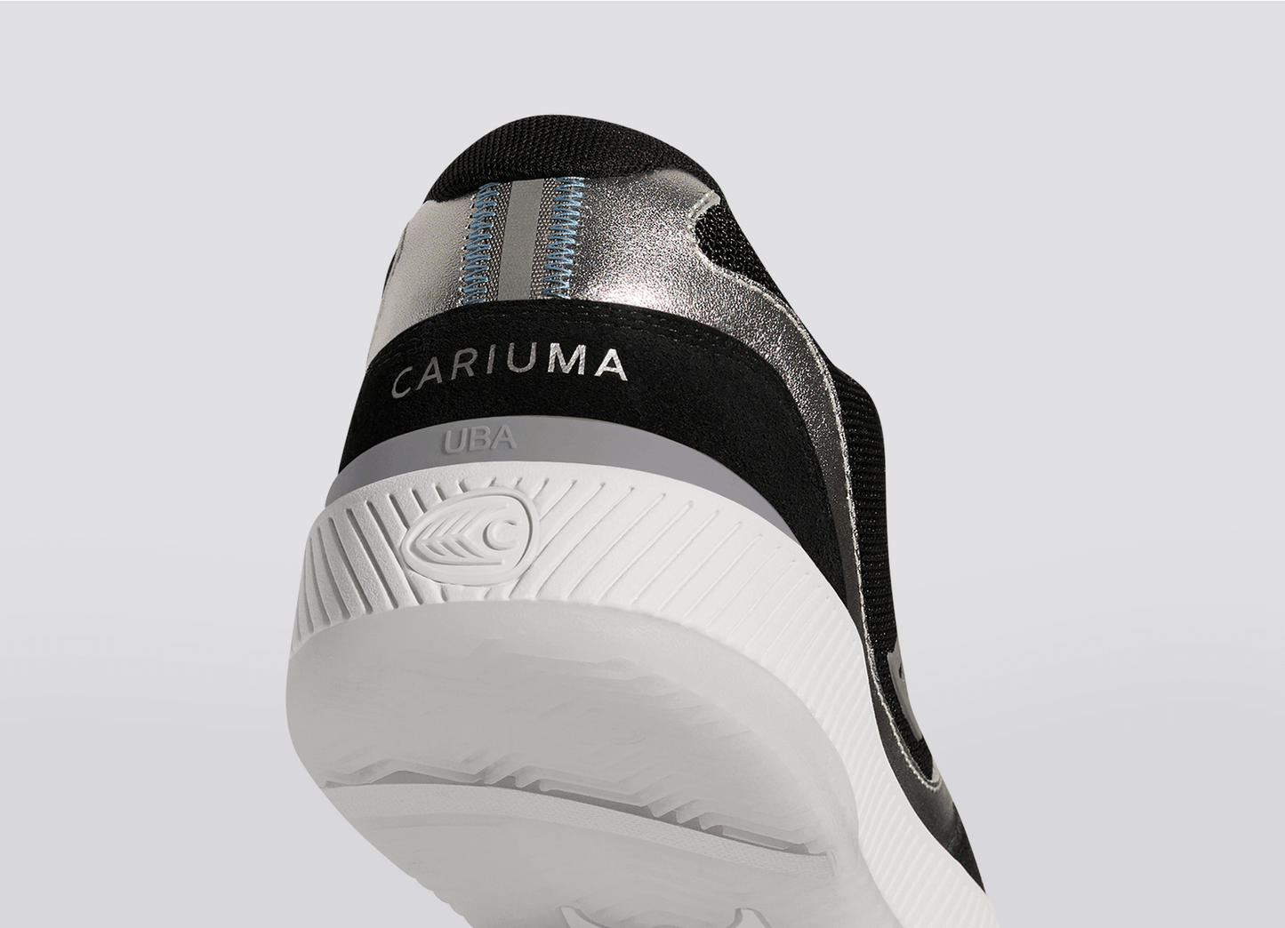 UBA PRO Black Suede and Mesh Silver Accents Sneaker