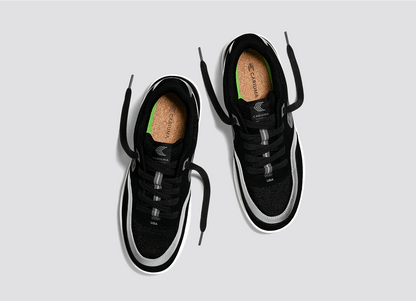 UBA PRO Black Suede and Mesh Silver Accents Sneaker