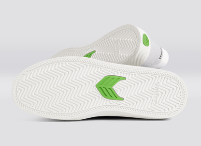 VALLELY White Leather Smoke White Suede Ice Logo Sneaker