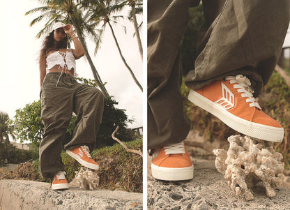 CATIBA PRO 2.0 Burnt Orange Suede and Cordura Ivory Logo Navy Sneaker